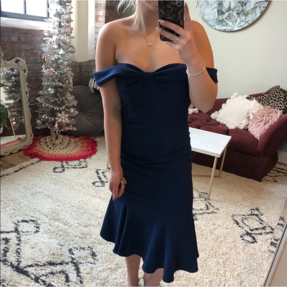 Gal Meets Glam Brides Maid Gala Gown Navy Formal - Picture 2 of 6